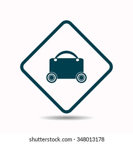 suitcase on wheels icon