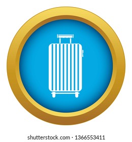 Suitcase on wheels icon blue vector isolated on white background for any design