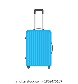 Suitcase on wheels icon. Colored silhouette. Front view. Vector simple flat graphic illustration. The isolated object on a white background. Isolate.