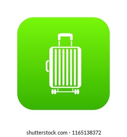 Suitcase on wheels icon digital green for any design isolated on white vector illustration