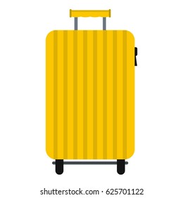 Suitcase on wheels icon flat isolated on white background vector illustration