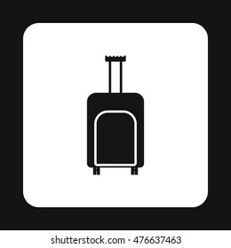 Suitcase on wheels icon in simple style isolated on white background. Travel and leisure symbol