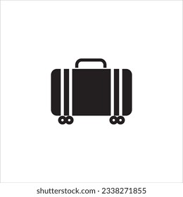 suitcase on wheels icon vector illustration symbol