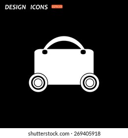 suitcase on wheels. icon. vector design