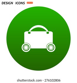 suitcase on wheels. icon. vector design