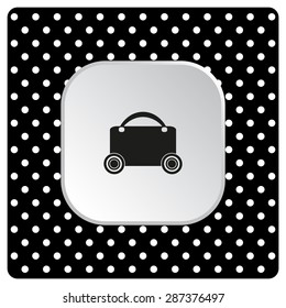 suitcase on wheels. icon. vector design