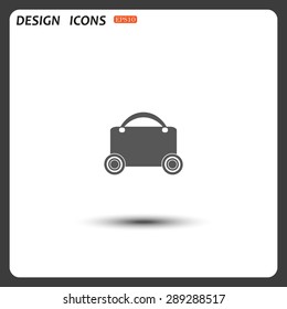 suitcase on wheels. icon. vector design