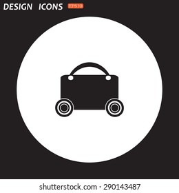 suitcase on wheels. icon. vector design
