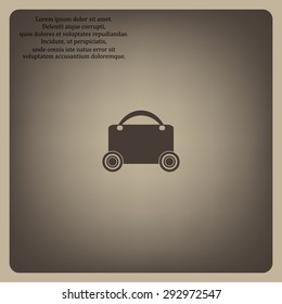 suitcase on wheels. icon. vector design