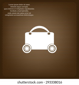 suitcase on wheels. icon. vector design