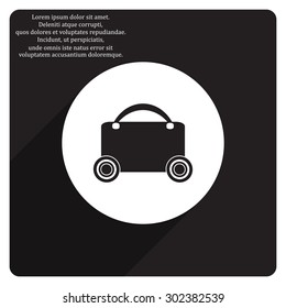 suitcase on wheels. icon. vector design