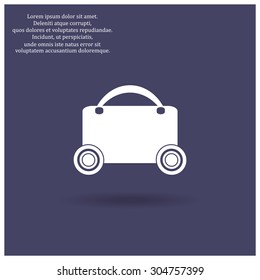 suitcase on wheels. icon. vector design