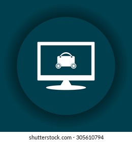 suitcase on wheels. icon. vector design