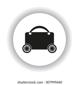 suitcase on wheels. icon. vector design