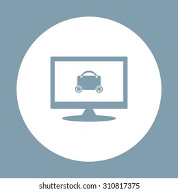 suitcase on wheels. icon. vector design