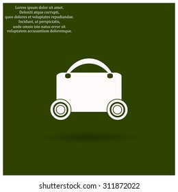 suitcase on wheels. icon. vector design