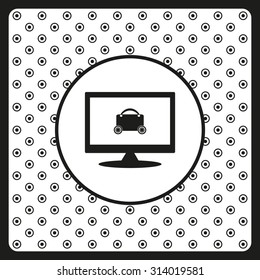 suitcase on wheels. icon. vector design