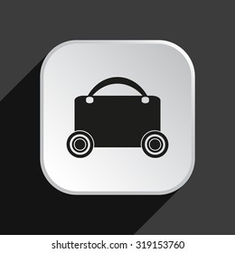 suitcase on wheels. icon. vector design