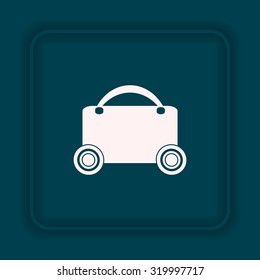 suitcase on wheels. icon. vector design