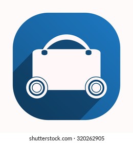 suitcase on wheels. icon. vector design