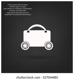 suitcase on wheels. icon. vector design