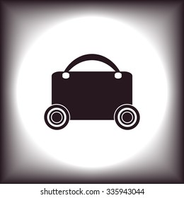 suitcase on wheels. icon. vector design