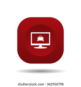 suitcase on wheels. icon. vector design
