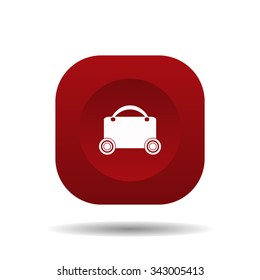 suitcase on wheels. icon. vector design