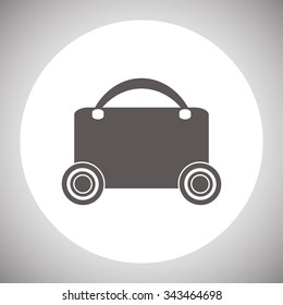 suitcase on wheels. icon. vector design