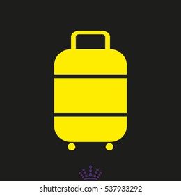 suitcase on wheels, icon, vector illustration EPS 10