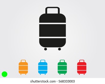 suitcase on wheels, icon, vector illustration eps10