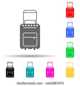 suitcase on wheels multi color style icon. Simple glyph, flat vector of summer pleasure icons for ui and ux, website or mobile application