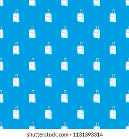 Suitcase on wheels pattern vector seamless blue repeat for any use