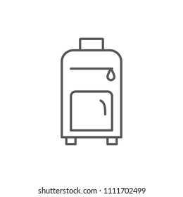 Suitcase on wheels for travel editable thin line icon isolated on white background. Vacation journey or business trip accessory in outline vector illustration.