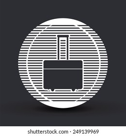 Suitcase on wheels for travel. Flat design style. Made vector illustration