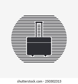 Suitcase on wheels for travel. Flat design style. Made vector illustration