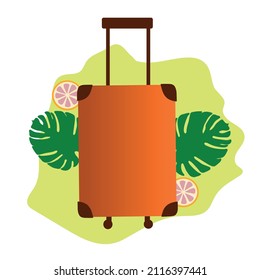 suitcase on wheels for vacation tropics holidays in hot countries