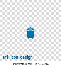 suitcase on wheels vector icon on white background