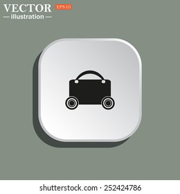 suitcase on wheels , vector illustration, EPS 10