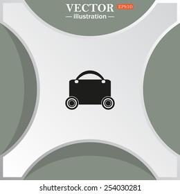 suitcase on wheels , vector illustration, EPS 10