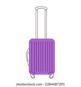 suitcase on white background in doodle style isolated