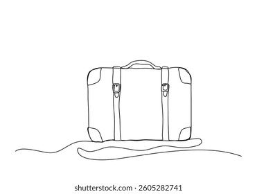 Suitcase, one line drawing animation with alpha channel.