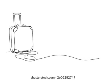 Suitcase, one line drawing animation with alpha channel.