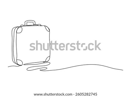 Suitcase, one line drawing animation with alpha channel.