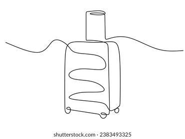 Maleta un dibujo de línea. Ilustración vectorial aislada. Diseño minimalista a mano.