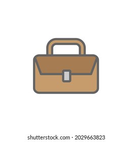 Icono de color del contorno de maleta. Icono coloreado de la línea de ilustraciones empresariales. Los signos y símbolos se pueden utilizar para web, logotipo, aplicación móvil, interfaz de usuario, UX