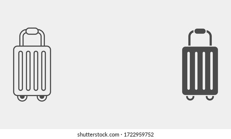 Suitcase outline and filled vector icon sign symbol