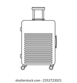 Suitcase Outline Icon Illustration on White Background