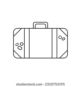 Suitcase Outline Illustration Icon Isolated On White Background