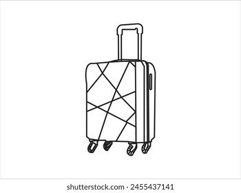 Suitcase outline style vector image